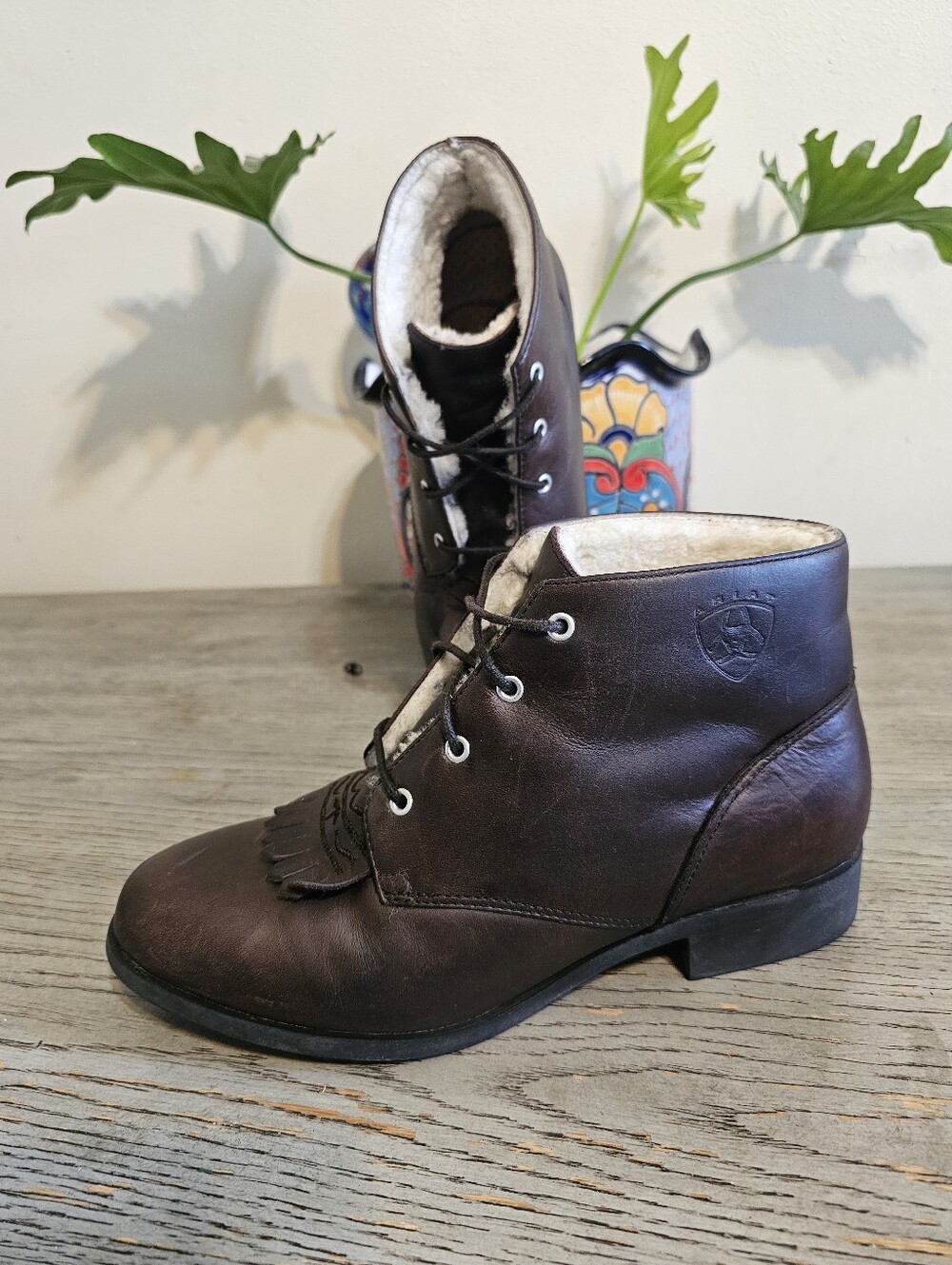 Ariat Heritage Lacar Roper Lace Up Boot Leather Tassel Rodeo Western Cowgirl 7.5